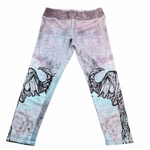 Evolution and Creation Active Capri Leggings M Floral Dreamcatcher Print